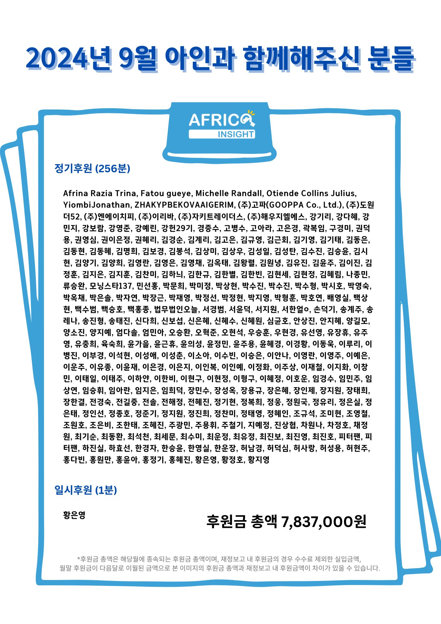 9월 후원자&후원금 이미지